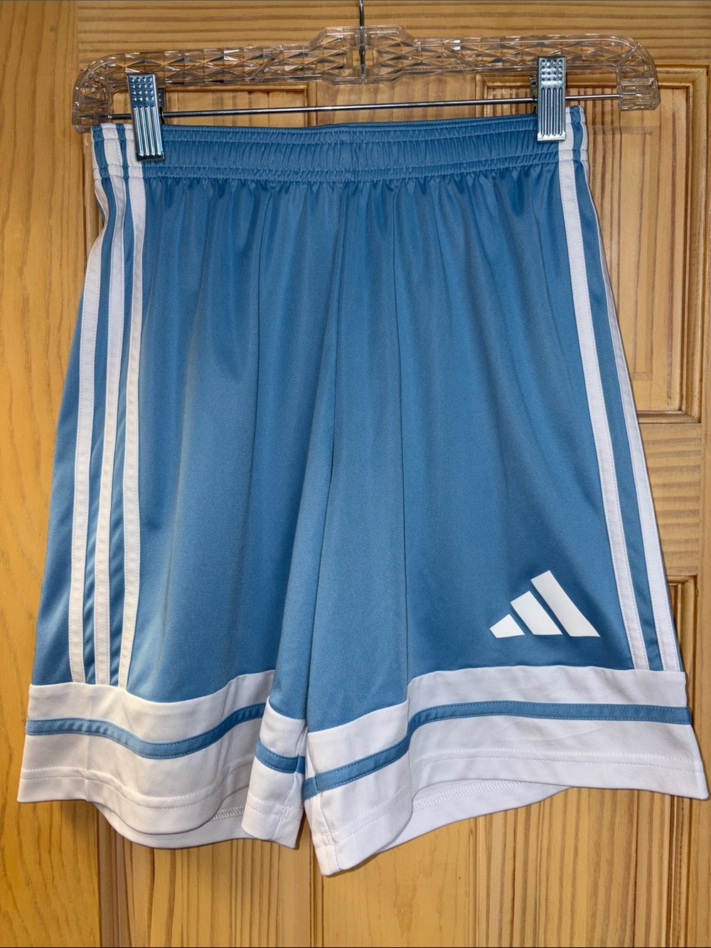 adidas Mens Small Sky Blue Athletic Shorts White Accents Aeroready Style